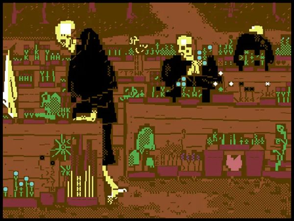 My PETSCII adaptation of Garden Of Death by Hugo Simberg