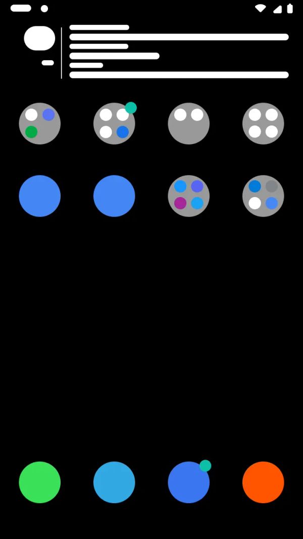 My accessibility-reduced home screen: no app drawer, no labels, no background