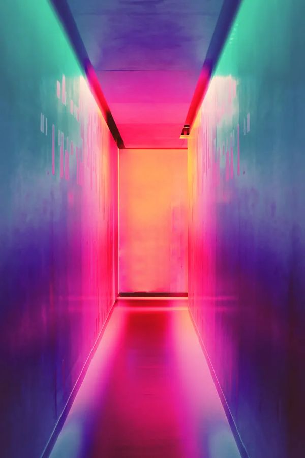 A colourful odd-looking hallway
